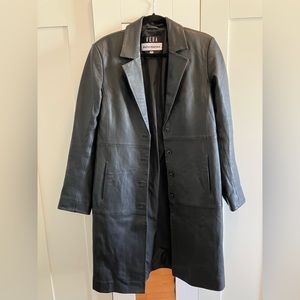 Reformation x Veda Veda Crosby 90s Longline Leather Blazer